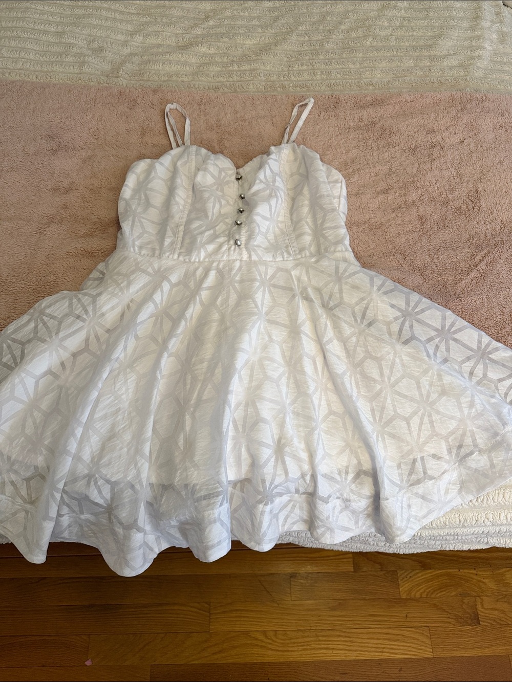 Never used // INC International Concepts White Textured Fit-and-Flare Dress